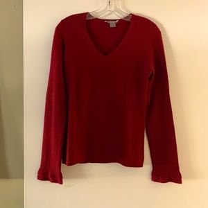Dark red Cashmere V-neck sweater